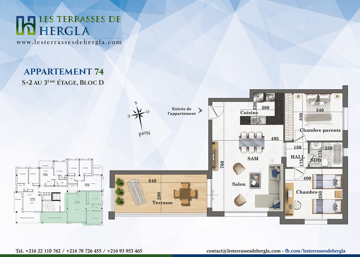 plan appartement 74